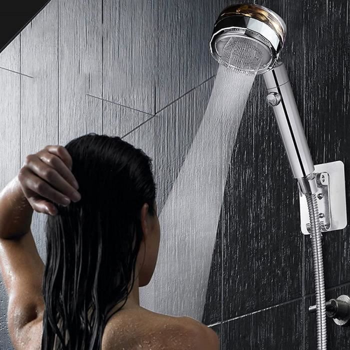 Acheter Pommeau de douche rotatif à 360 degrés avec petit ventilateur,  débit économe en eau, buse de pulvérisation de pluie en ABS, haute  pression, accessoires de salle de bain