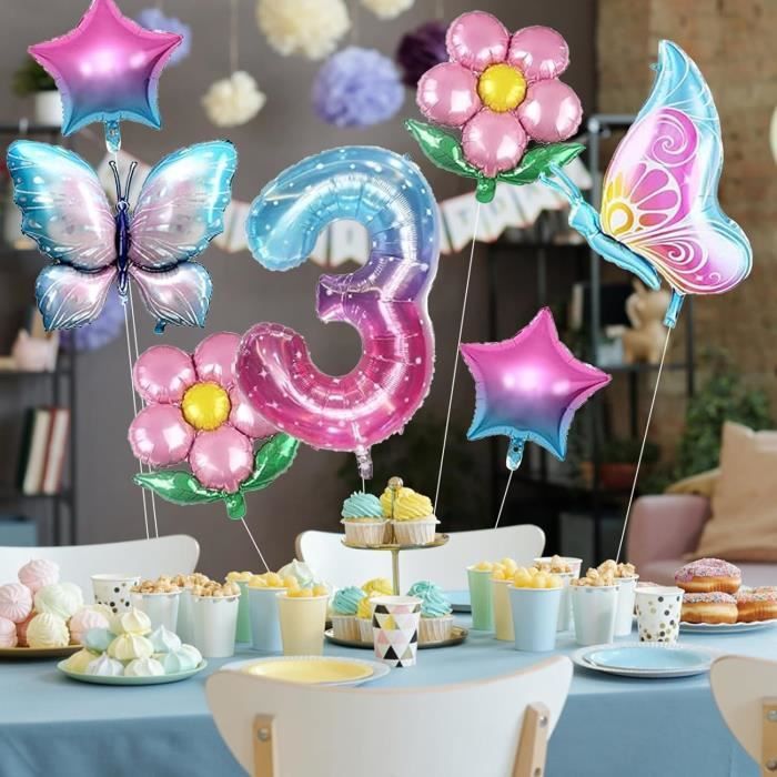 Ballon Papillon 6 Ans Anniversaire, Décoration Papillon 6 Ans, Décorations Papillon 6 Ans