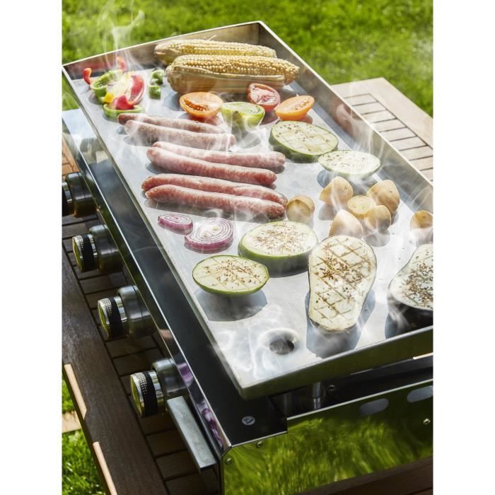 Plancha Gaz HAPPY GARDEN VALENCIA 4 Brûleurs 10kW - Noir, Acier, Neuve