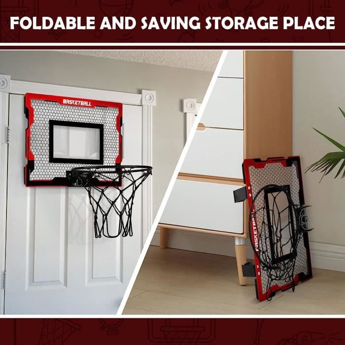 SUPER JOY Mini Panier de Basket pour Enfants Intérieur Panier Basketball  pour Porte Mural Balles Bureau Pro Mini Hoop Adultes Ca2