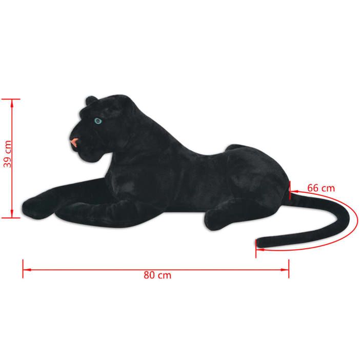 Jouet en peluche vidaXL Panthère XXL Noir 146 x 39 cm
