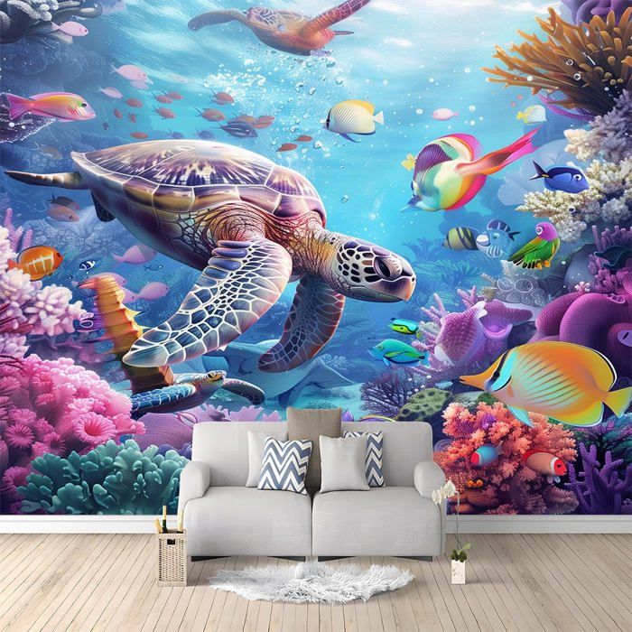 Décoration murale jacinthe d'eau (H65 cm) Tortue - Décoration Murale