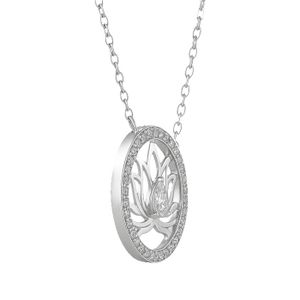Collier Vintage Avec Pendentif Fleur En Métal - Diamètre 37 Mm - Bijou Occasion