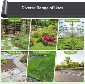 Toile De Paillage - 2.10m X 5m, Vert, 130g/m² - Pour Bloquer Les Mauvaises Herbes Au Jardin - Facile à Poser
