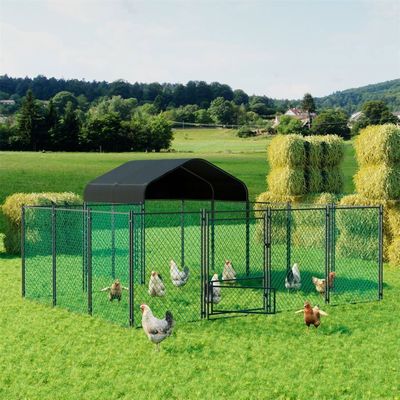 Poulailler En Métal Avec Toit Amovible - 120x58x62 Cm, Pour Poules, Canards, Lapins, Chat, Serrure Incluse