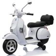 Vespa - Scooter électrique pour enfant - Blanc - 2 roues - 12V-0