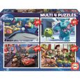 EDUCA - Disney Pixar - Puzzle multi 4 en 1 : Nemo - Monsters - Cars - Toy Story-0