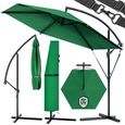 KINGSLEEVE® Parasol déporté inclinable vert Ø 330cm Pare-soleil en aluminium avec manivelle housse Protection UV50+ jardin-0