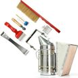 Kit d'outils d'apiculture 7pcs / Set kit d'accessoires d'équipement, y compris le brossage de l'acier inoxydable Queen-0