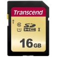 Carte SD 16GB UHS-I U1 - TRANSCEND - 500S - Jusqu'à 95 Mo/s - Jusqu'à 60 Mo/s-0