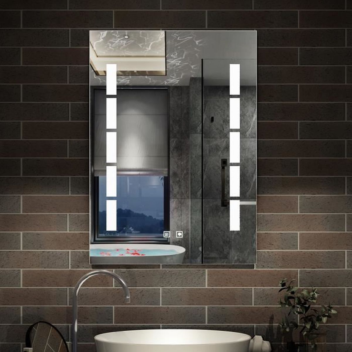 Miroir LED anti-buée 20x20cm miroir de salle de bain - Achat Miroir LED anti-buée 20x20cm miroir de salle de bain - Achat