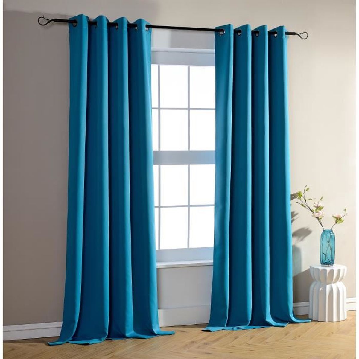 Rideau Occultant 150x260 Cm - 100% Polyester, Anti-lumière, Anti-bruit, Anti-UV, Pour Chambre/salon