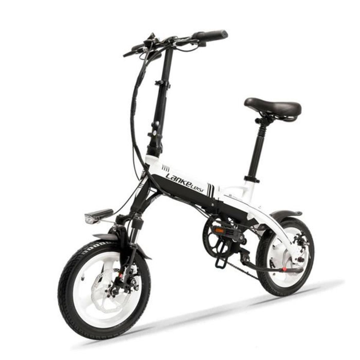14 Pouces Mini Bicyclette Electrique Pliante 350w 36v 8 7a Jante D Alliage De Magnesium Fourche A Suspension Noir Blanc Prix Pas Cher Cdiscount