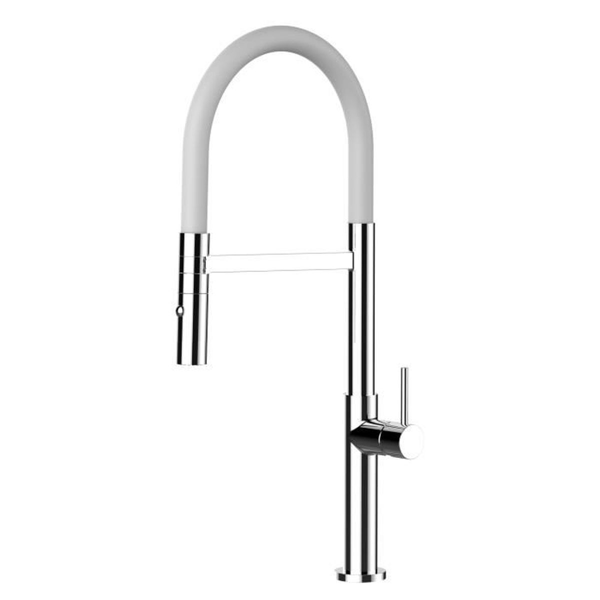 mitigeur evier robinet cuisine bec blanc orientable et douchette 2 jets haut 48cm cdiscount bricolage