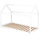 WEBER INDUSTRIES WEBER PANDA Lit enfant cabane Montessori - Bois pin massif blanc - Sommier inclus - 90 x 190 cm