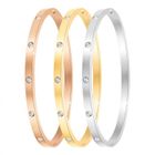 IAMS CHIEN 3 Bracelets en acier inoxydable SC Crystal ornés de Cristaux Swarovski