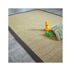 DECOWEB Tapis Jonc de mer - Varana panama - Ganse coton anthracite - 160 x 230 cm
