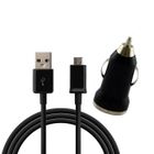 [Compatible Huawei Y5-Y6-Y7-2017-2018] Cable USB 1 Metre + Chargeur Voiture Noir [Phonillico®]