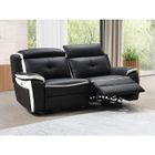 VENTE-UNIQUE Canapé 3 places relax électrique en cuir ANGELIQUE - Noir/blanc