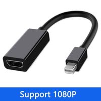 1080p noir - Mini DisplayPort DP vers HDMI 4K * 2K, câble adaptateur mâle Thunderbolt vers HDTV, convertisseu