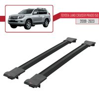 Barres de Toit FLY Modèle Railing pour Toyota Land Cruiser Prado (J150) 2009-2023 - Noir