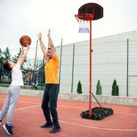 COSTWAY Panier de Basket-ball sur Pied Enfant Hauteur Réglable 158-218cm Roues Mobile Filet en Nylon Base Lestable Système de Points