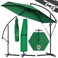 KINGSLEEVE® Parasol déporté inclinable vert Ø 330cm Pare-soleil en aluminium avec manivelle housse Protection UV50+ jardin