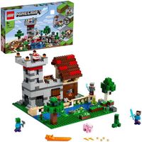 LEGO 21161 Minecraft La Boite de Construction 3.0, Ensemble 2-en-1 Jouet Chateau Fort et Ferme avec Les Figurines Steve, Alex