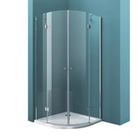 Mai & Mai Cabine de douche en angle 80x80 paroi de douche transparent porte pivotante en quart de cercle Rav02K