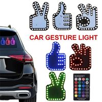 Lumière de doigt de voiture,Accessoire de voiture amusant,geste de la main, lumière de voiture-panneau LED Super lumineux-style-GOOD