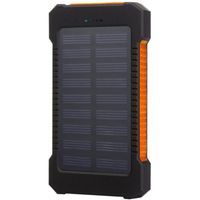 Banque d'alimentation Banque d'alimentation solaire LED Banque d'alimentation double charge 10000 mAh Banque d'alimentation Orange