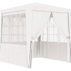 TONNELLE - BARNUM CHIC Anti-UV Tonnelle de Jardin Tente de réception avec parois latérales 2x2 m Blanc 90 g/m² FR4335