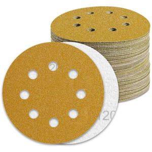 50 Disques Abrasifs 150mm Grain 120 - Pour Ponceuse Excentrique Violet