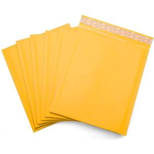 Enveloppes Matelassées Imperméable et Antichoc avec Couverture de Papier Kraft Kraft FEIGO Lot de 10 Enveloppes à Bulle Expédition 17 x 25 cm, Jaune 