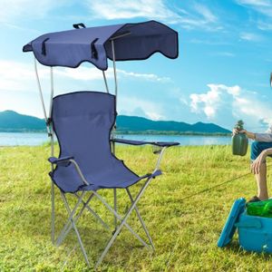 CHAISE DE CAMPING HUOLE. Chaise de camping pliante Bleu 50*50*90/120CM, parfaite pour le camping, les pique-niques, le jardin, la caravane, la pêche
