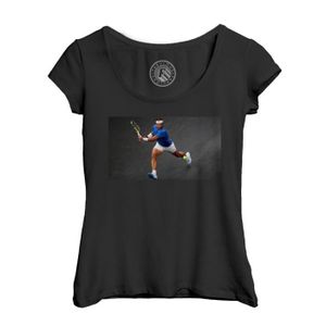 T-SHIRT MAILLOT DE SPORT T-shirt Femme - FABULOUS - Col Echancré Noir - Rafael Nadal Tennis - Superstar Sport Espagne