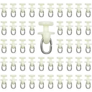 burkfeeg 100 Pièces Crochets de Rideaux Plastique +100 Pcs Glisseur pour Rail  Rideau Les Rouleaux en Plastique Nano Rideau Rail pour Rideaux de Douche  Porte Fenêtre : : Cuisine et Maison