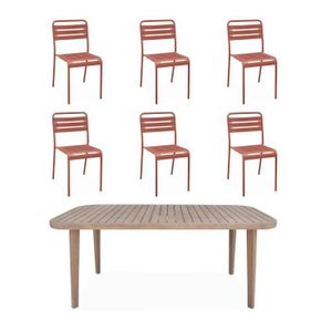 Ensemble table et chaise de jardin Table de jardin en bois d'eucalyptus . intérieur /