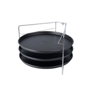 2 Plateaux à Pizza CHG 28cm Anthracite - Antiadhésif Résistant 250°C