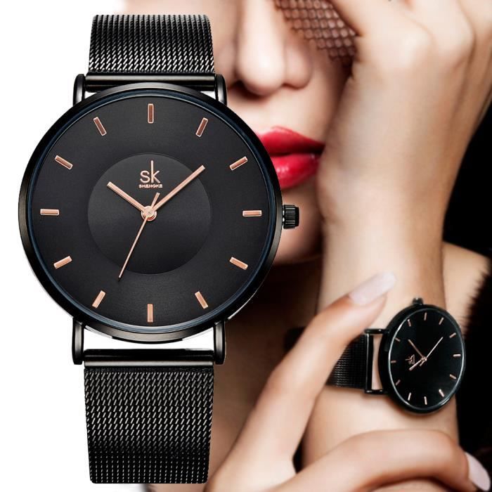 Montre bracelet noir femme sale