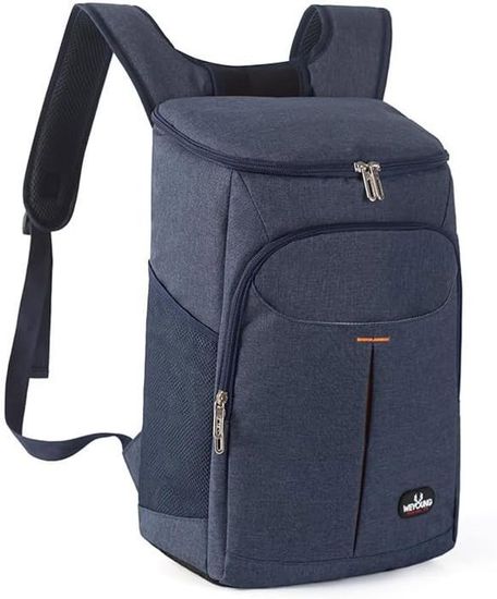 QINGLOU Sac à Dos Glacière Isotherme 25L, Sac de Pique-Nique Sac Isotherme Portable Cooler Backpack Bag, pour Homme Femme au Travail,à l'école,Les Pique-niques,randonnée,Camping (A.Noir