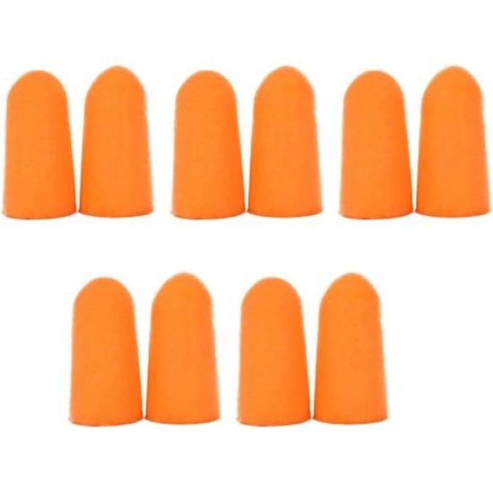 10 Paires Bouchons D'oreilles Réutilisables Réduction Bruit NRR 25 - Pour Tir, Travail, Sommeil