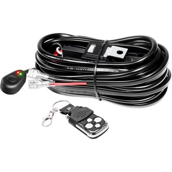 Kit Câblage Pour Barre LED 12V 40A - Relais, Interrupteur, Fusible - Installation Facile Pour Véhicule