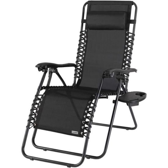 Chaise Longue De Jardin En Bois - Pliable Avec Coussin Et Appui-tête - 3 Positions - 53x101x94 Cm - HOBBYGARDEN
