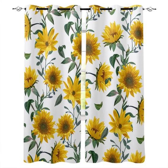 Rideaux Occultants Avec Motifs Papillons Et Fleurs - 2 Panneaux 70x140 Cm - Pour Chambre, Salon, Cuisine