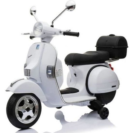 Vespa - Scooter électrique pour enfant - Blanc - 2 roues - 12V