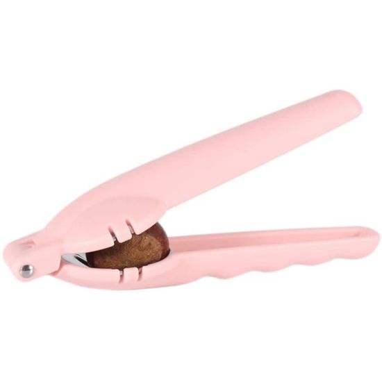 Pince à Châtaignes Et Noix - Acier Inoxydable Et Plastique Rose - 16x10 Cm - Ouvre Coques Dures Facilement