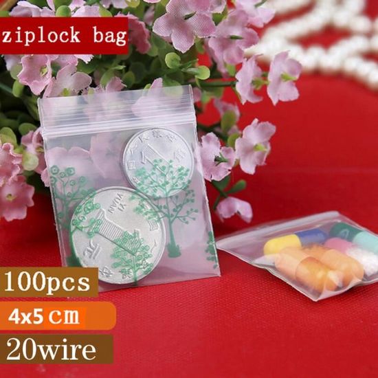 Sachets De Plastique Auto-adhésifs 4x4cm 200 Pièces Clair Sacs