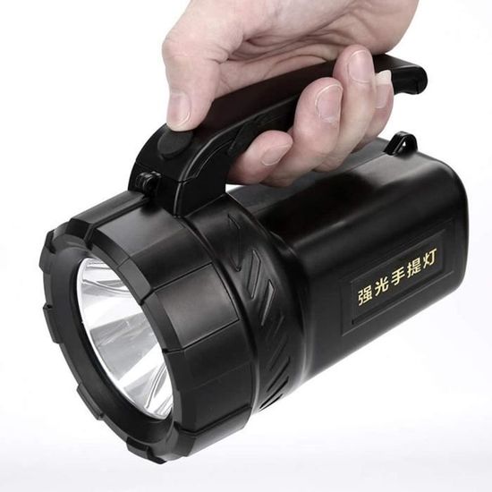Lanterne torche rechargeable 350 lumens lampe torche portable LED lampe de recherche 2 modèles de lampe de secours Noir 