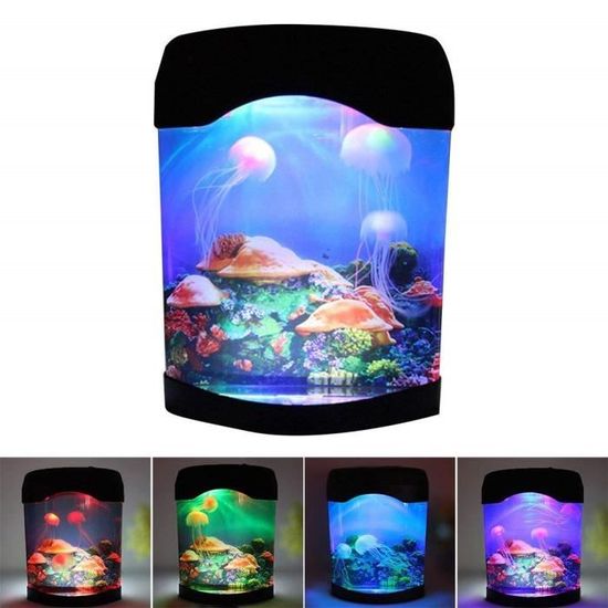Lampe D'aquarium Avec Poissons Animés USB - Décorative, Sensorielle, Pour Bébé, Enfants, Chat, 30x22.5x7 Cm - 7